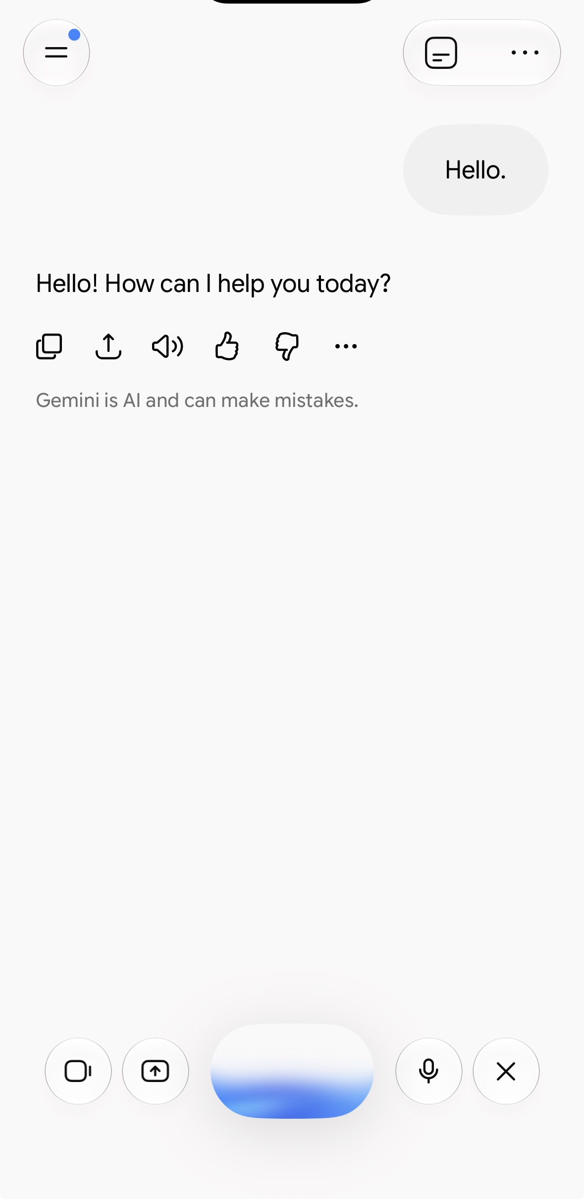 Gemini Live 使用界面截图