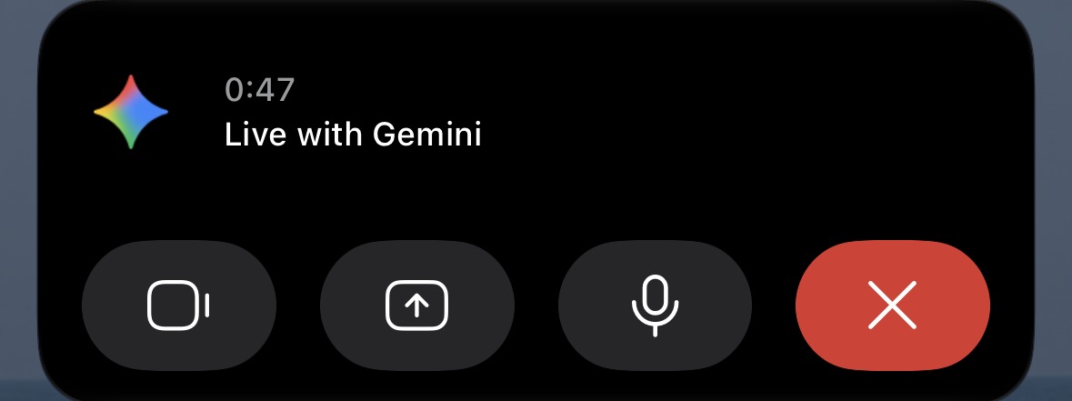 Gemini Live 使用界面截图